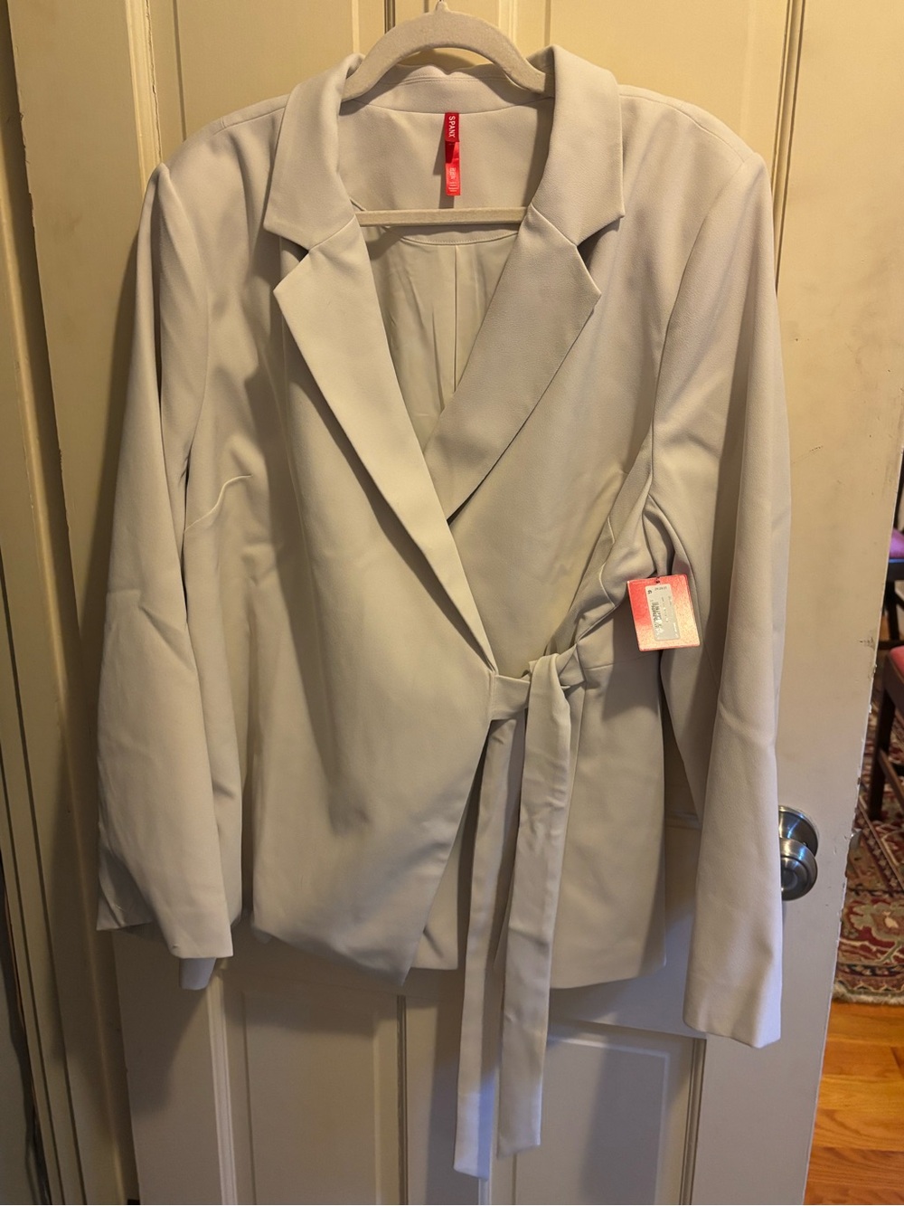 SPANX Opacity Crepe Wrap Blazer 2X Parchment - Picture 3 of 6